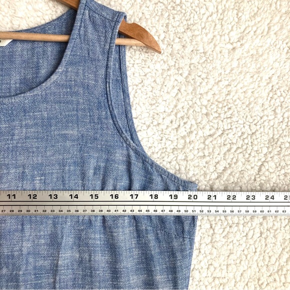 Briggs Women's sleeveless blue linen tiered ruffle dress, Sz L - Picture 7 of 15